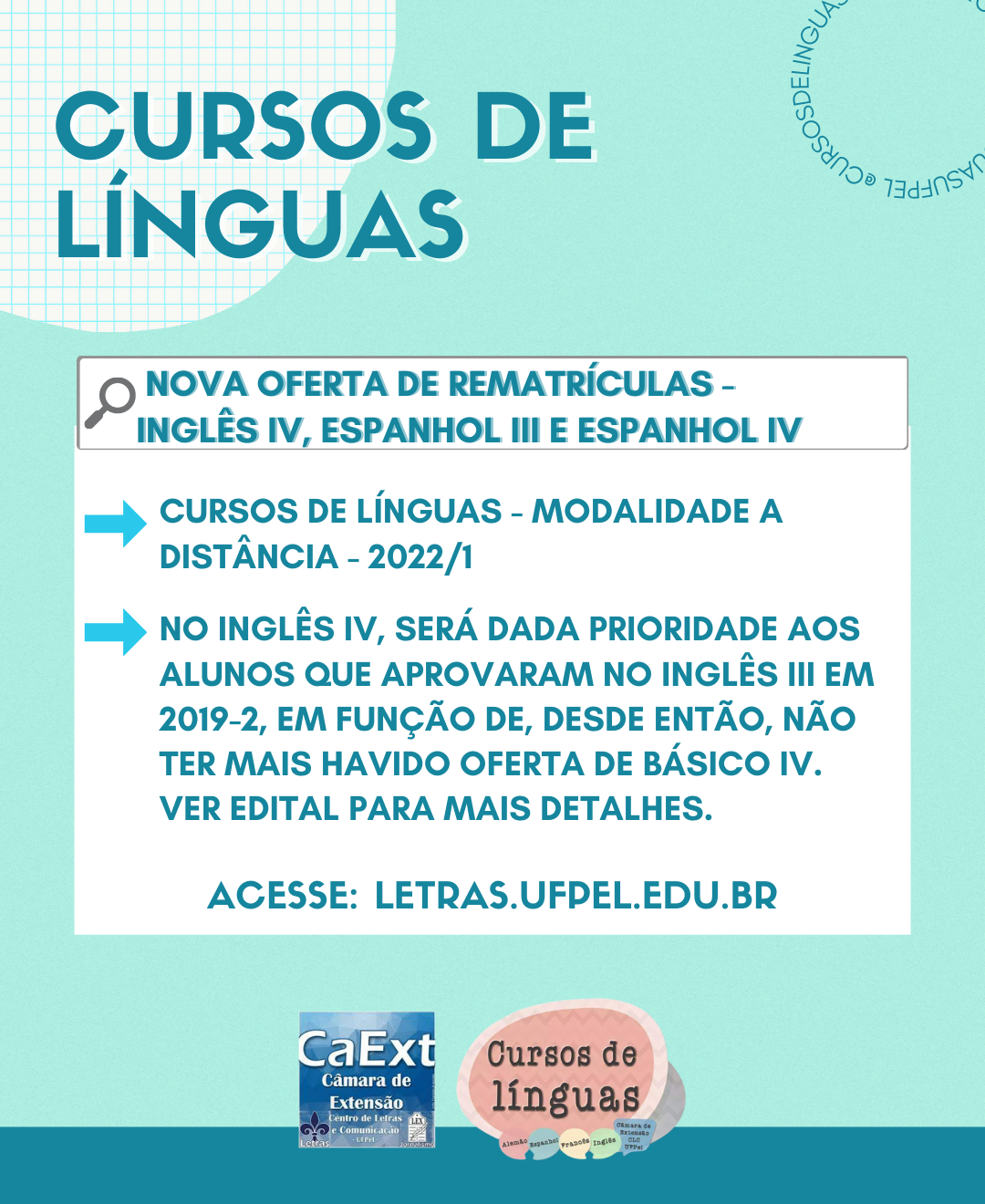 Horários e Turmas - 2º Semestre 2019 - Centro de Línguas e