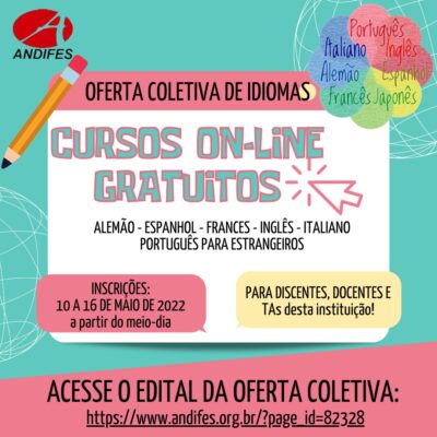 Rede Andifes Idiomas sem Fronteiras abre inscrições para seis cursos  gratuitos — Universidade Federal de Alagoas