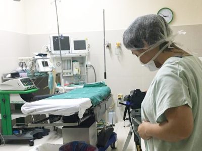 estagiários do cinema gravam imagens no Hospital