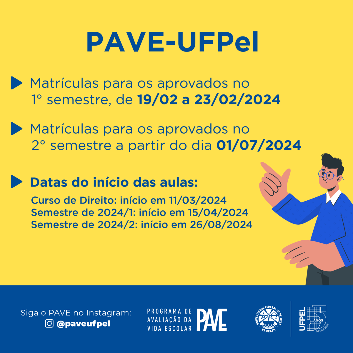 Coordena O De Comunica O Social Resultados Do PAVE UFPel 2024 J   Matriculas PAVE 2024 1 CARD 1200x1200px 